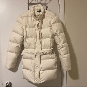 Ralph Lauren White Down Fill Puffer Parka Jacket